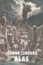 Text: "JOANNE LIMBURG ALAS". Eine Illustration mit Skeletten und einer dunklen Gestalt in dramatischer Landschaft.