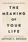 Texte: "The Meaning of Your Life", "Arthur C. Brooks". Sand mit konzentrischen Kreisen im Hintergrund.