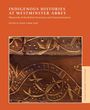 "Indigenous Histories at Westminster Abbey" Buchcover mit gravierten floralen Holzmustern und orangefarbenem Hintergrund.