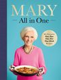 "MARY - All in One. My Favourite One Pan One Pot One Dish Recipes." Ältere Frau in Pink hält eine Pfanne mit Essen.