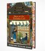"Buch: 'Days at the Torunka Café' von Satoshi Yagisawa. Illustration eines Cafés mit zwei Menschen und herbstlichem Dekor."