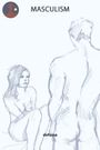 "MASULISM" oben, "defassa" unten. Skizze: Mann steht, Frau sitzt nackt, beide schauen sich an. Links oben Logo.