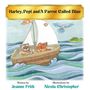 "Harley, Pepi and A Parrot Called Blue" oben. Unten Autoren: Jeanne Frith, Illustrationen: Nicola Christopher. Illustration: Katze und Hund segeln, Papagei fliegt daneben.