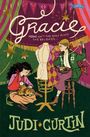 „Gracie. Home isn't the only place she belongs.“ Zwei Mädchen, eins näht, eins hält einen Hund; umgeben von Sternen-Dekorationen.