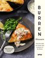 BURREN Dinners, New edition, over 30 new recipes. Teller mit Gebäck, Rucola, Zitrone und einer Sauce.