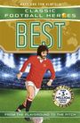 "BEST" oben groß, Fußballspieler im roten Trikot in Aktion, grünes Stadion im Hintergrund, Stempel "Over 3 Million Copies Sold".