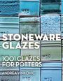 „Stoneware Glazes: 1001 Glazes for Potters“ von Andrea Vinkovic. Verschiedene glasierte Keramikkacheln in Blau- und Grüntönen.