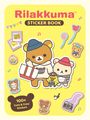 "Rilakkuma Sticker Book" zeigt Bärenfiguren in Pullovern, bunte Sticker und musikalische Noten auf gelbem Hintergrund.