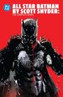 "ALL STAR BATMAN BY SCOTT SNYDER: THE COMPLETE SERIES." Illustration: Batman steht mit erhobenen Fäusten vor rotem Hintergrund.