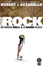 „Azzarello, Kubert: Sgt. Rock: Between Hell & a Hard Place.“ Ein Gewehr mit Helm steckt im Boden, DC Black Label Logo.