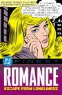 "ROMANCE ESCAPE FROM LONELINESS" steht unter einer weinenden Frau mit gelbem Haar und Gedankenblasen.