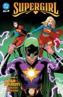 Logo oben: DC. "SUPERGIRL", "VOLUME 3", "REIGN OF THE SUPERBOYS", "HERO OF KANDOR". Drei Superhelden mit leuchtender Energie.