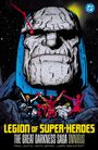 "LEGION OF SUPER-HEROES: THE GREAT DARKNESS SAGA OMNIBUS". Eine Illustration zeigt eine riesige Steinfigur im Weltraum.
