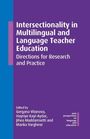 Text: "Intersectionality in Multilingual and Language Teacher Education: Directions for Research and Practice."  
Lila Hintergrund.