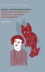 Text: „Autism and the Supernatural“. Illustration einer Person und eines katzenähnlichen Wesens in Rot auf grauem Hintergrund.