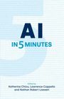 Text: „AI IN 5 MINUTES“. Unten: Herausgebernamen. Hintergrund: Große blaue "5".