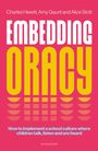 Text: Charles Hewitt, Amy Gaunt and Alice Stott. EMBEDDING ORACY. How to implement a school culture where children talk, listen and are heard. Logo von Bloomsbury. Pinker Hintergrund, weiß-gelbe Schrift.