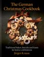 "The German Christmas Cookbook" auf einem Kranz aus Plätzchen mit einer braunen Schleife, Name "Jürgen Krauss" unten.