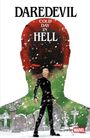 Text: "DAREDEVIL: COLD DAY IN HELL". Illustration: Schneelandschaft, Gräber, Silhouette von Daredevil, Mann mit Stock.