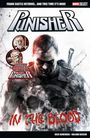 "Frank Castle Returns... And this time it's war! The Jigsaw Brothers are coming for Punisher. In the Blood." Illustration eines kampfbereiten Mannes.