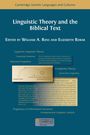 Elizabeth Robar: Linguistic Theory and the Biblical Text, Buch