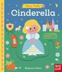 "Fairy Trails: Cinderella" und "With 6 sliding counters to help you tell the story!" Kindliche Illustration von Cinderella.