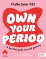 "OWN YOUR PERIOD" steht groß in einem roten Bereich, darunter "A fact-filled guide to period positivity". Pinker Hintergrund.