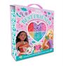 "BEST FRIENDS" in großen Buchstaben, darunter Prinzessinnen und bunte Loom-Bänder in Herzform im Mittelpunkt.