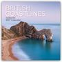 "British Coastlines 16-Month 2027 Calendar." Küstenlinien bei Sonnenaufgang mit Felsen und ruhigem, blauem Meer.