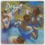 „Degas 2027 Calendar“. Tänzerinnen in blauen Kostümen; ein impressionistisches Gemälde mit lebhaften Farben.