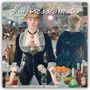 "Impressionists 2027 Calendar" steht oben. Eine Frau in viktorianischer Kleidung hinter einer Bar, umgeben von Flaschen und Orangen.