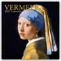 VERMEER, 2027 Calendar. Gemälde eines Mädchens mit einem blauen Kopftuch und Perlenohrring.