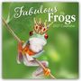 "Fabulous Frogs 2027 Calendar". Ein Frosch mit Krone hält sich an einem Zweig fest. Hintergrund ist grün.