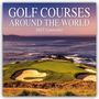 "GOLF COURSES AROUND THE WORLD, 2027 Calendar." Küstenlandschaft mit Golfplatz, Meer im Hintergrund.
