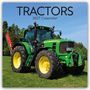 "TRACTORS 2027 Calendar" steht oben. Ein großer, grüner Traktor auf einem Feld mit Wiese und Bäumen.