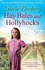 Text: "Sheila Newberry, Hay Bales and Hollyhocks." Ein Mädchen in einem lila Kleid steht auf einem Feldweg. Zwei Pferde im Hintergrund.