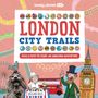 "LONDON CITY TRAILS. PICK A PATH TO START AN AMAZING ADVENTURE." Illustration mit Symbolen und London-Sehenswürdigkeiten.