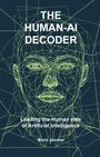 Text: „THE HUMAN-AI DECODER. Leading the Human side of Artificial Intelligence. Mario Jacober.“ Illustration: Stilisiertes Gesicht aus Linien.