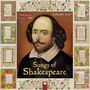 „Calendar 2027“, „Shakespeare birthplace trust“, „Songs of Shakespeare“. Porträt eines Mannes mit langem Haar und Bart.