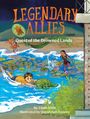 "Legendary Allies: Quest of the Drowned Lands." Zwei Kinder mit einem Schildkrötenwesen im Wasser, Lotusblätter um sie herum.