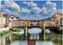 "Florenz", "2027", "Casares Edition". Eine malerische Brücke über einem Fluss, umgeben von historischen Gebäuden und blauem Himmel.
