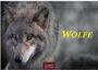 Text: "WÖLFE", "2027", "CASARES EDITION". Nahaufnahme eines Wolfes in natürlicher Umgebung, aufmerksam und ernst.