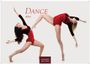 "DANCE 2027, CASARES EDITION." Zwei Tänzerinnen in roten Trikots posieren kraftvoll und elegant.