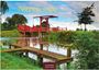 Text: "Niederlande", "2027", "CASARES EDITION". Eine rote Zugbrücke über einem ruhigen Fluss mit üppigem Grün, Bäumen und blauen Himmel.