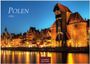 "Polen 2027". Ein beleuchtetes Abendpanorama einer historischen Stadt mit Fluss, darunter "Casares Edition".