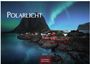 "POLARLICHT", "2027", "CASARES EDITION" auf ruhigem Küstenbild mit roten Häusern und leuchtendem Nordlicht am Himmel.