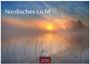 "Nordisches Licht", 2027, Casares Edition. Sonnenaufgang über einem nebligen See mit Schilf und Bäumen im Hintergrund.