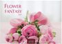 Text: "FLOWER FANTASY 2027", "CASARES EDITION". 
Ein Strauß pinker Blumen, elegant arrangiert.