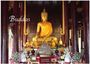 Text: "Buddas 2027", "CASARES EDITION". Eine große goldene Buddha-Statue in einem prachtvollen Tempel, umgeben von Blumen und kleineren Figuren.