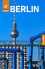 Text: "BERLIN", "ROUGH GUIDES", "Free eBook". Logo links, Fernsehturm an blauem Himmel, blaue Rohre, modernes Gebäude im Hintergrund.